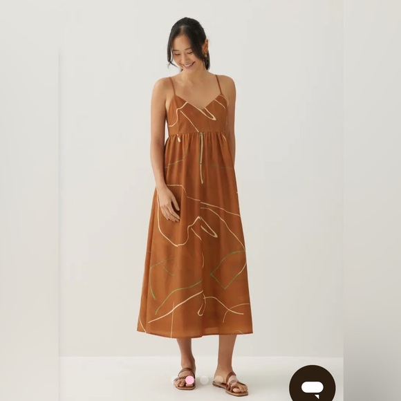 Love Bonito Patrize V-neck Babydoll Midi Dress in Golden Hour - Picture 1 of 6
